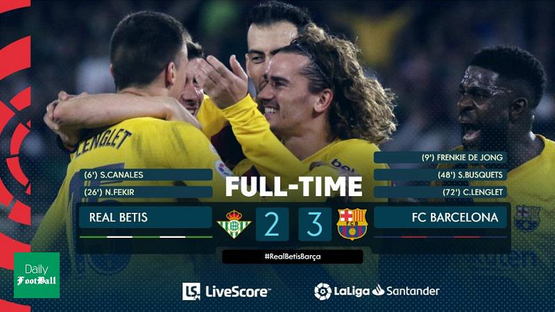 نتیجه بازی بارسلونا و رئال بتیس/ پیروزی سخت بارسا با درخشش مسی