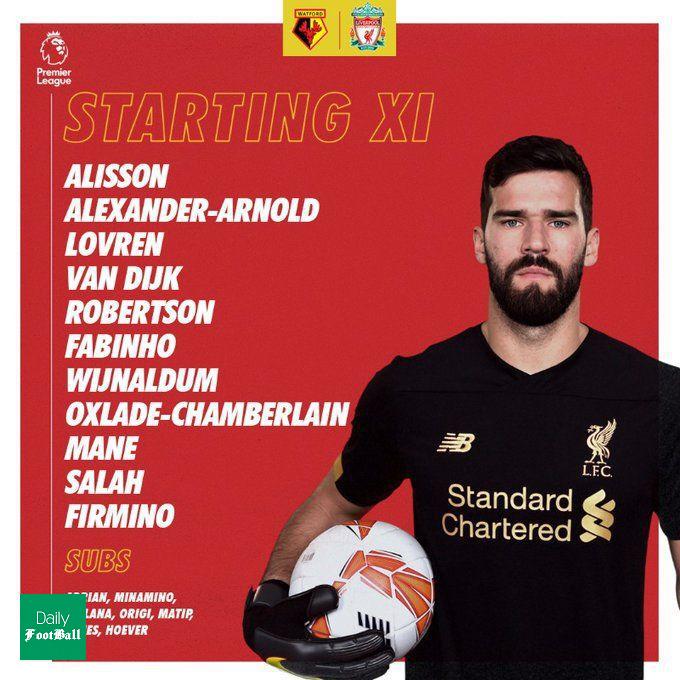 ترکیب لیورپول مقابل واتفورد برای بازی امشب 10 اسفند 98