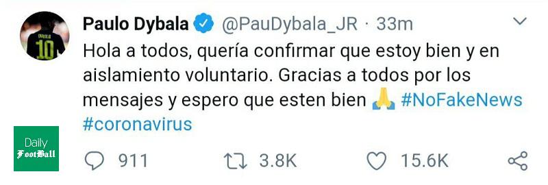 دیبالا کرونا گرفته است؟