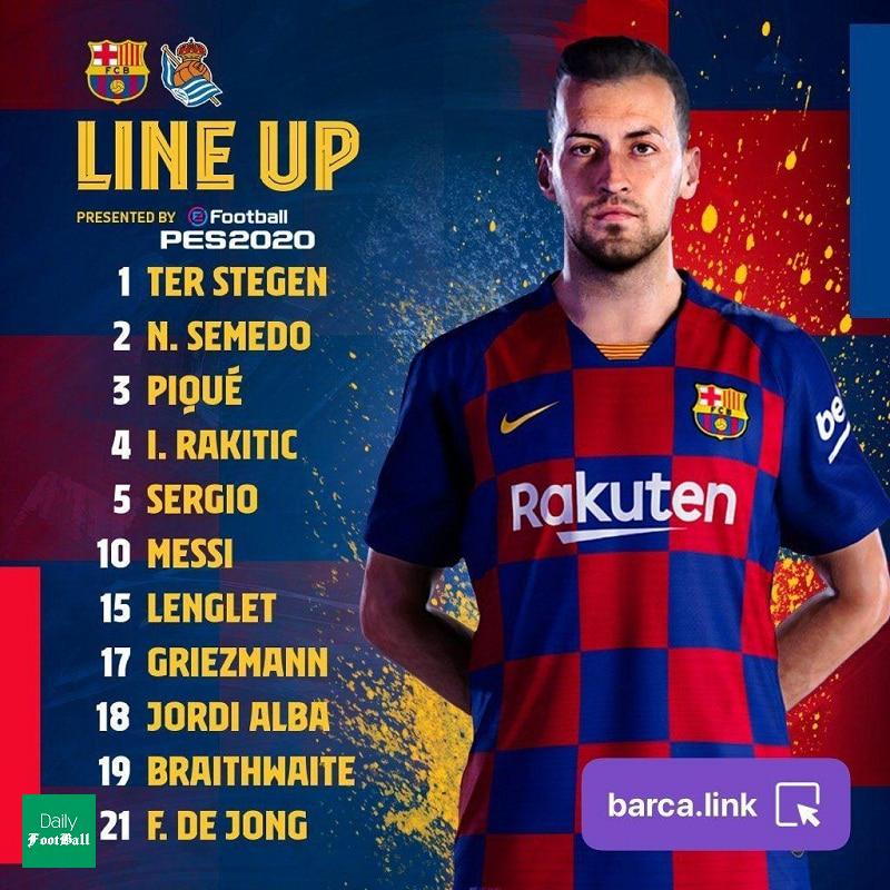 ترکیب بارسلونا مقابل رئال سوسیداد برای بازی امشب 17 اسفند 98