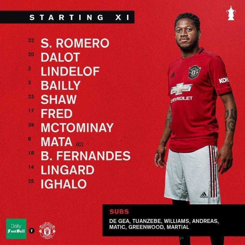 ترکیب منچستریونایتد مقابل دربی کانتی برای بازی امشب 15 اسفند 98