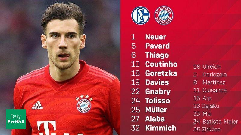 ترکیب بایرن مونیخ مقابل شالکه برای بازی امشب 13 اسفند 98