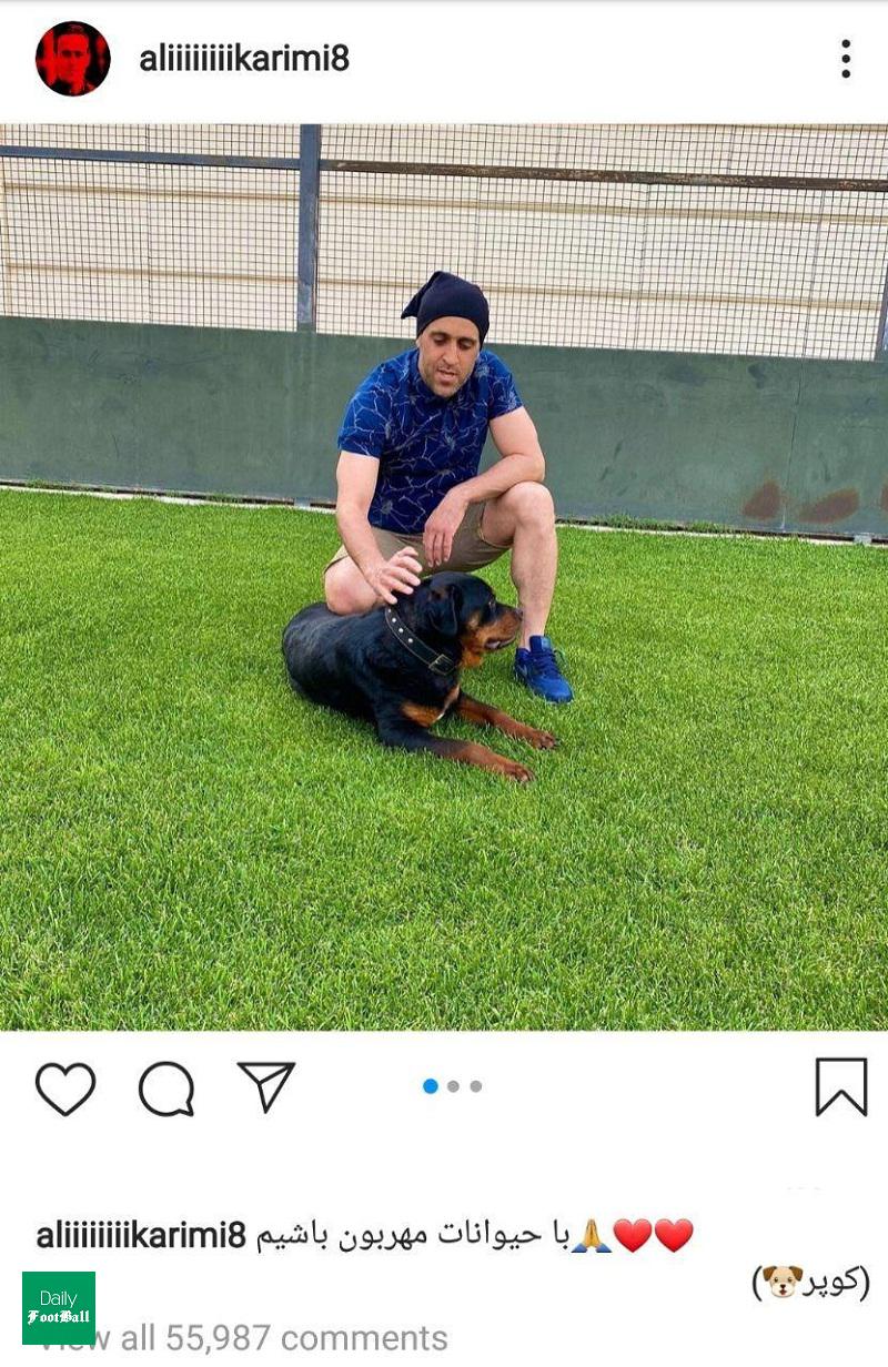 حمله تتلیتی ها به اینستاگرام علی کریمی