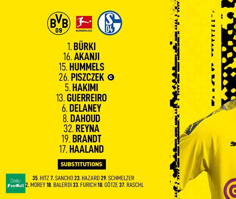 ترکیب دورتموند و شالکه برای بازی امروز 27 اردیبهشت 99