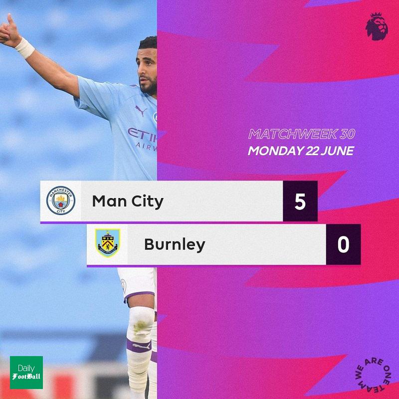 نتیجه بازی منچسترسیتی و برنلی/ پیروزی مقتدرانه شاگردان گواردیولا