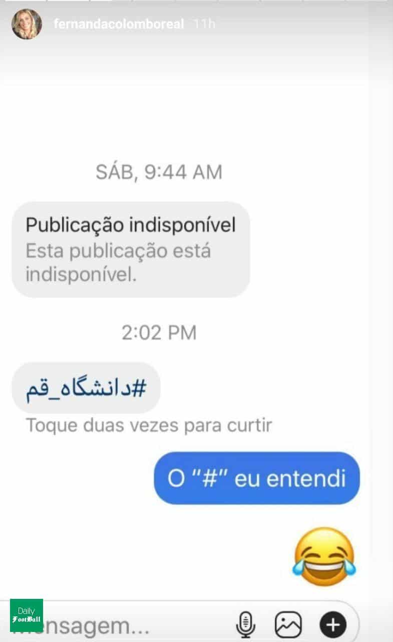 استوری اینستاگرام «فرناندا کلمبو» داور زن برزیلی از دانشگاه قم!