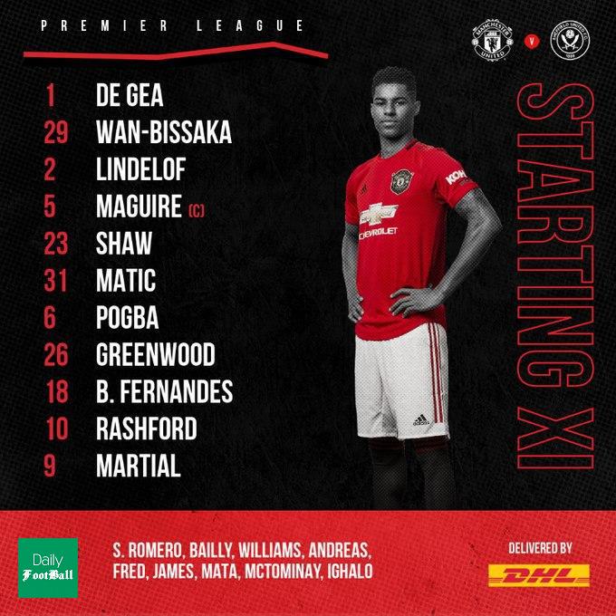 ترکیب منچستریونایتد مقابل شفیلد یونایتد برای بازی امشب 4 تیر 99