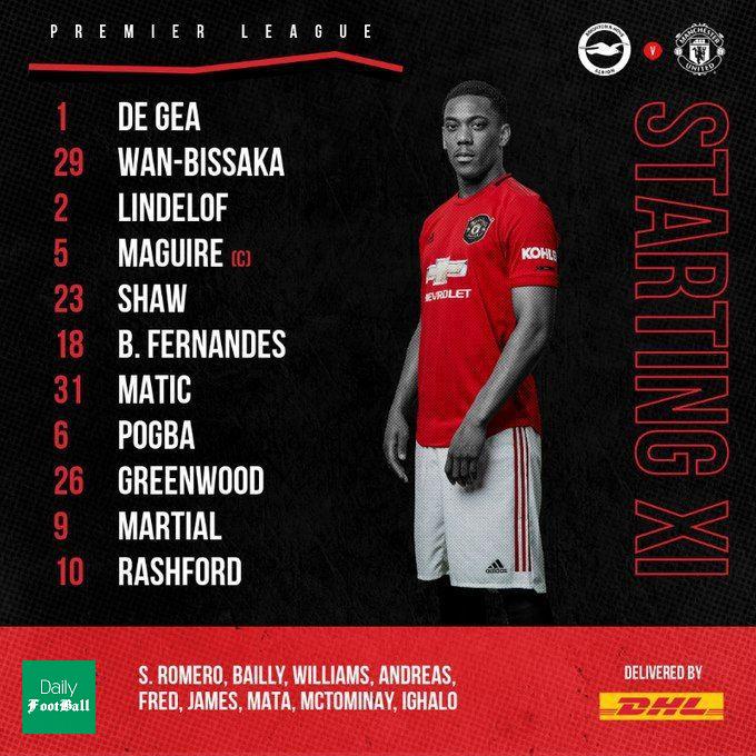 ترکیب منچستریونایتد و برایتون برای بازی امشب 10 تیر 99