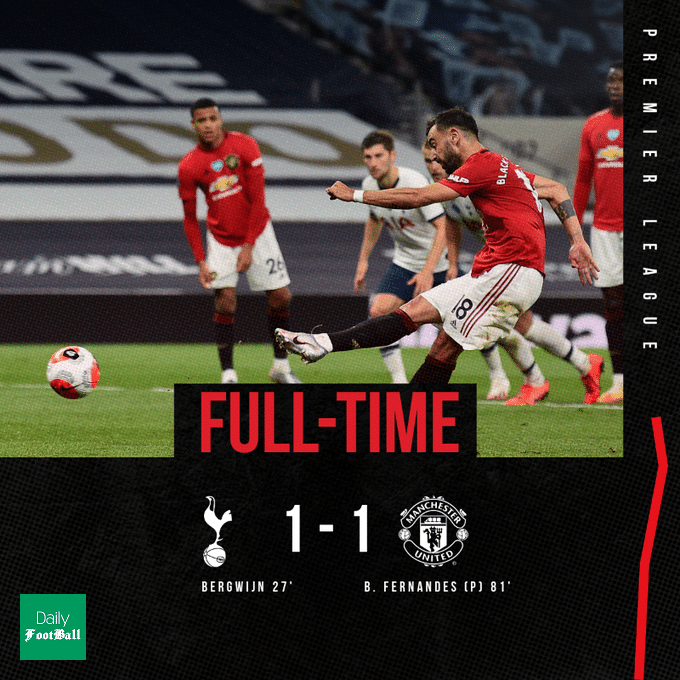 نتیجه بازی تاتنهام و منچستریونایتد/ تساوی در نبرد حساس