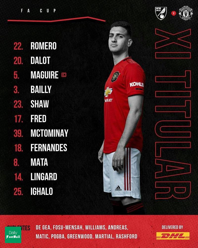 ترکیب منچستریونایتد مقابل نوریچ سیتی برای بازی امشب 7 تیر 99