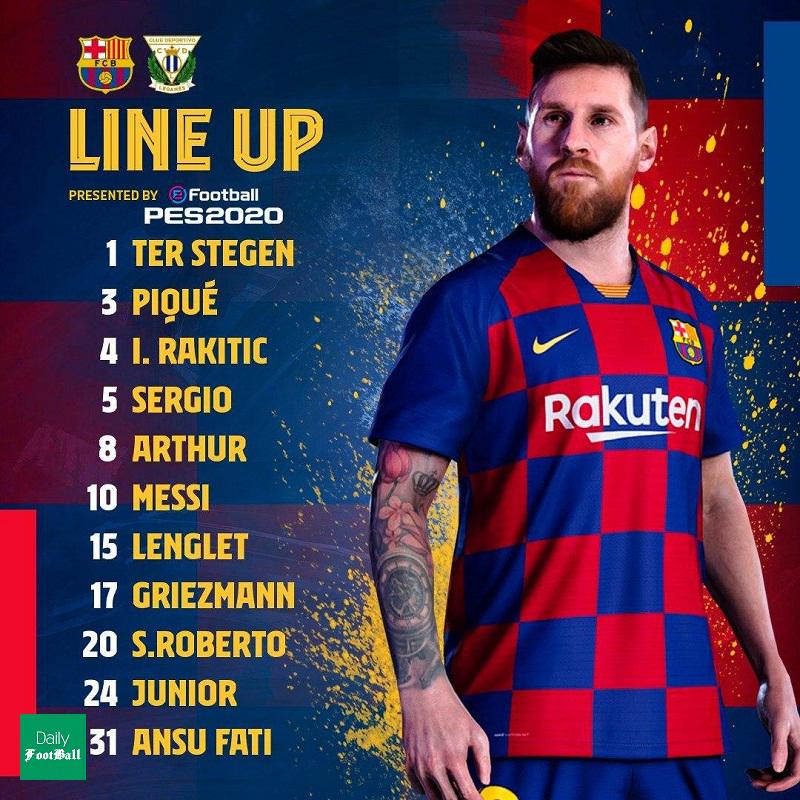 ترکیب بارسلونا مقابل لگانس برای بازی امشب 27 خرداد 99