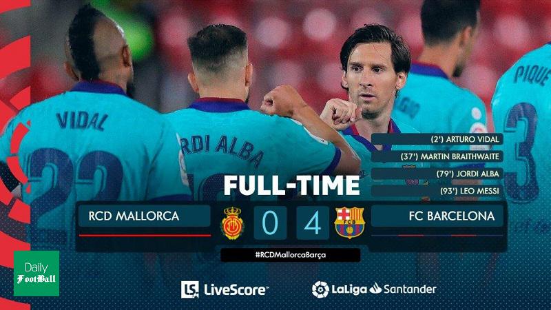 نتیجه بازی بارسلونا و مایورکا دیشب شنبه 24 خرداد 99