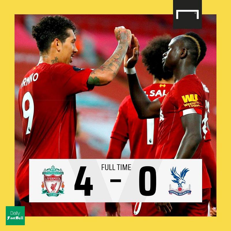 نتیجه بازی لیورپول و کریستال پالاس/ قرمزها در یک قدمی قهرمانی
