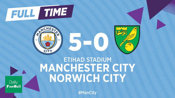 نتیجه بازی منچسترسیتی و نوریچ/ برتری قاطع شاگردان گواردیولا