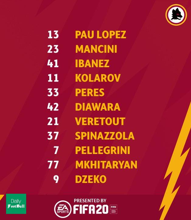 ترکیب رم مقابل هلاس ورونا برای بازی امشب 25 تیر 99