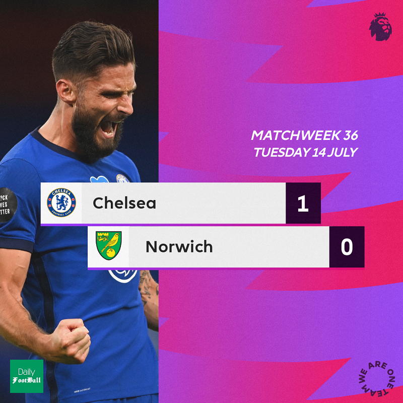 نتیجه بازی چلسی و نوریچ سیتی/ چلسی امیدوار به کسب سهمیه لیگ قهرمانان اروپا