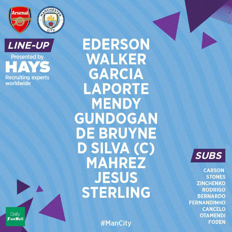 ترکیب آرسنال و منچسترسیتی برای بازی امشب 28 تیر 99