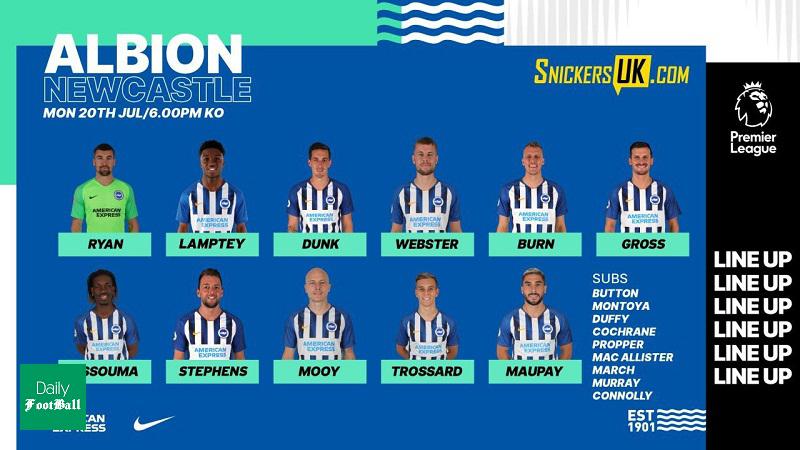 ترکیب برایتون مقابل نیوکاسل برای بازی امشب 30 تیر 99