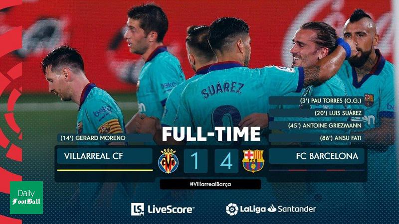 نتیجه بازی بارسلونا و ویارئال/ امیدهای بارسا زنده شد