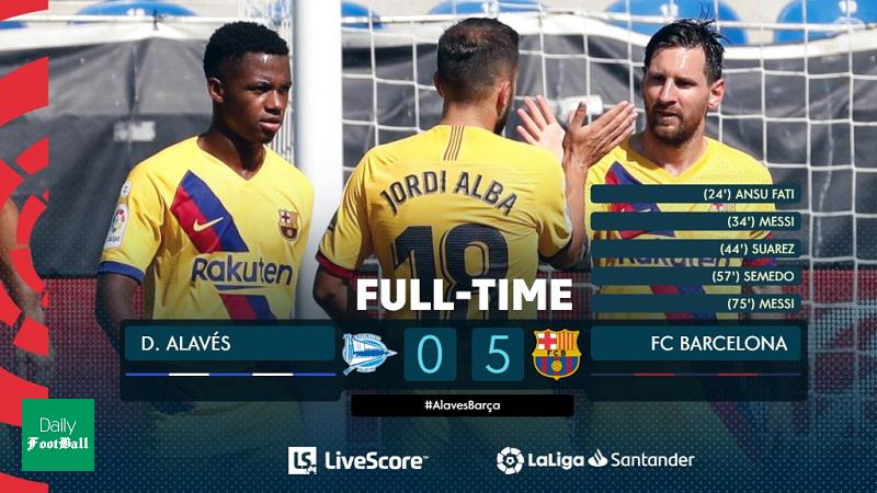 نتیجه بازی بارسلونا و آلاوز در هفته 38 لالیگا