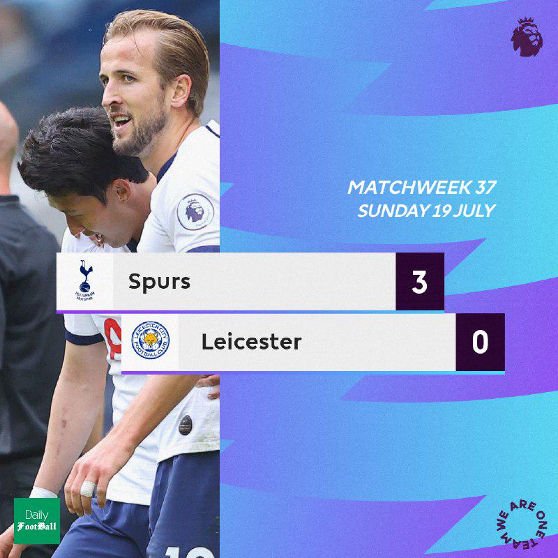 نتیجه بازی تاتنهام و لسترسیتی در هفته 37 لیگ برتر انگلیس