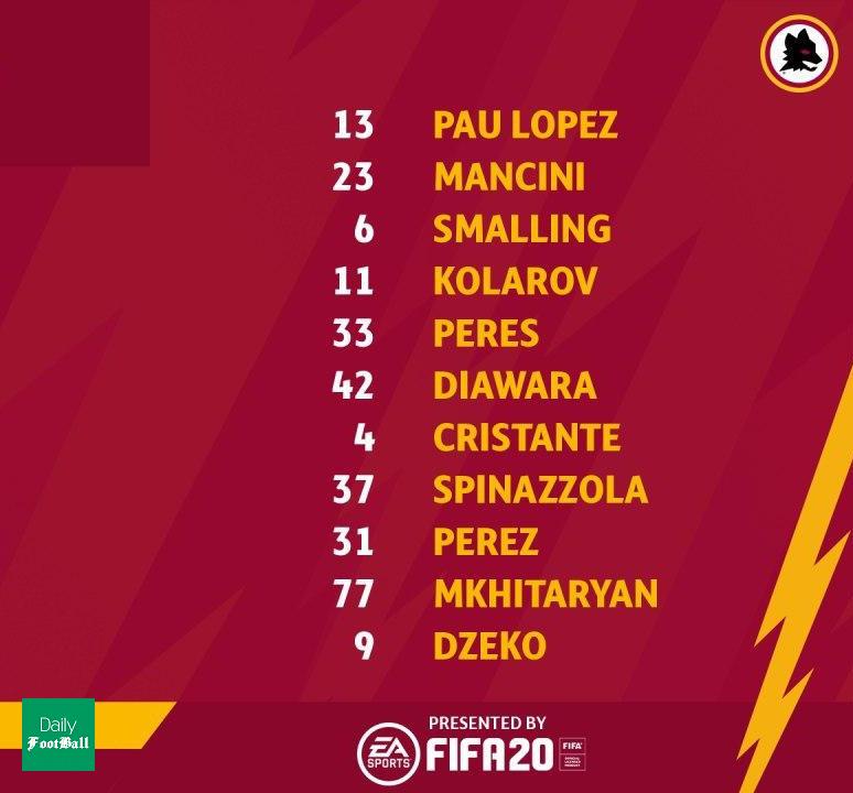 ترکیب رم مقابل تورینو برای بازی امشب 8 مرداد 99