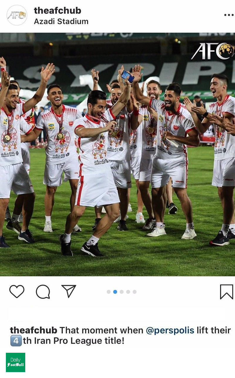 بازتاب پوکر قهرمانی پرسپولیس در اینستاگرام AFC