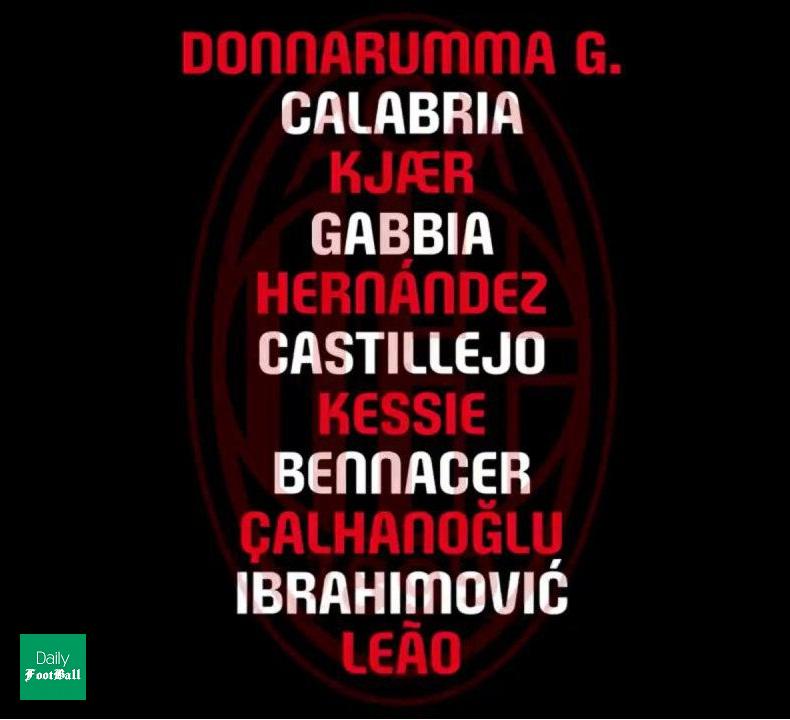 ترکیب میلان مقابل کالیاری برای بازی امشب 11 مرداد 99