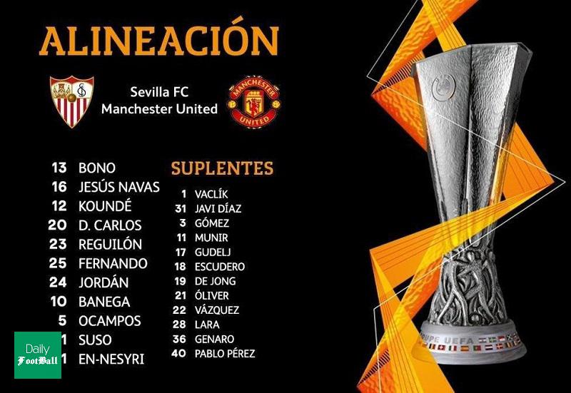 ترکیب منچستریونایتد و سویا برای بازی امشب 26 مرداد 99