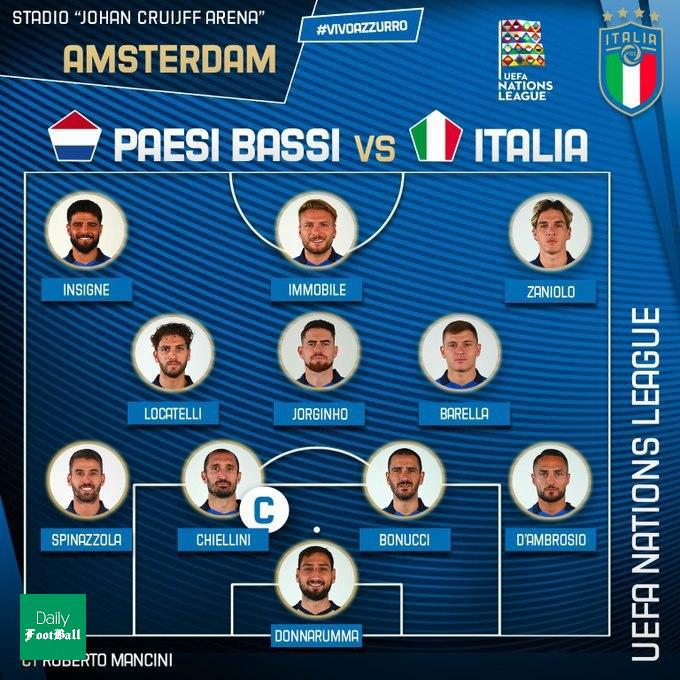 ترکیب هلند و ایتالیا برای بازی امشب 17 شهریور 99