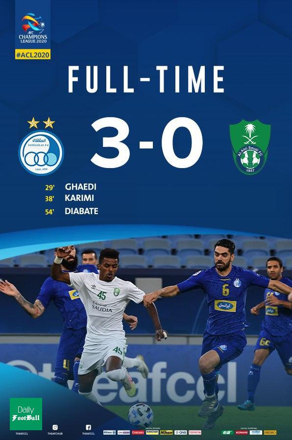 نتیجه بازی برگشت استقلال و الاهلی در مرحله گروهی لیگ قهرمانان آسیا