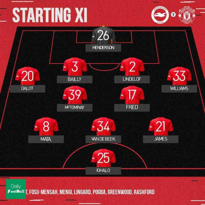 ترکیب منچستریونایتد و برایتون برای بازی امشب 9 مهر 99