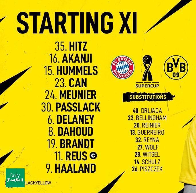 ترکیب بایرن مونیخ و دورتموند برای بازی امشب 9 مهر 99