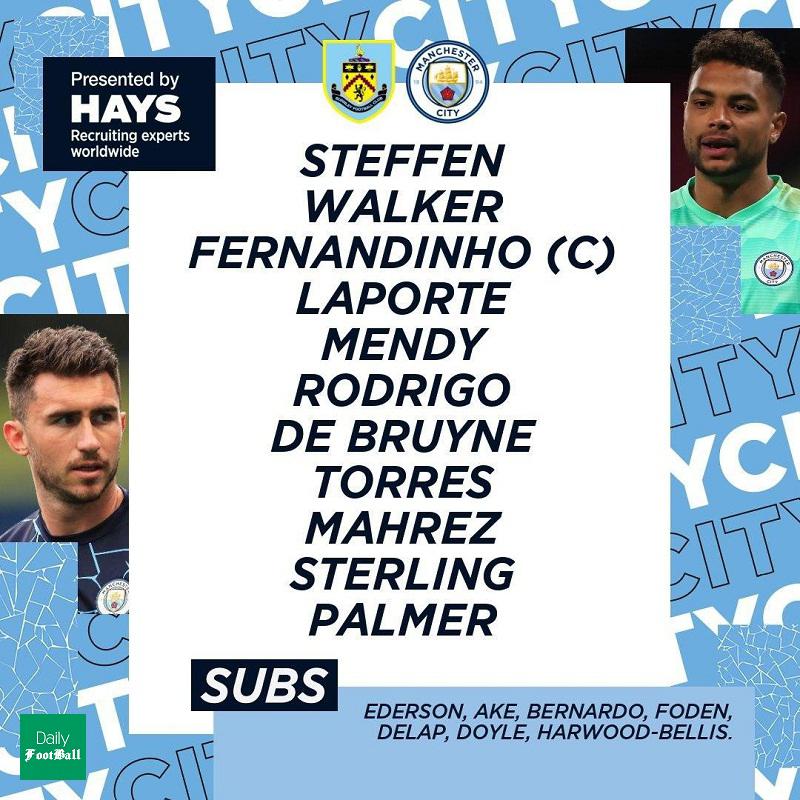 ترکیب منچسترسیتی مقابل برنلی برای بازی امشب 9 مهر 99