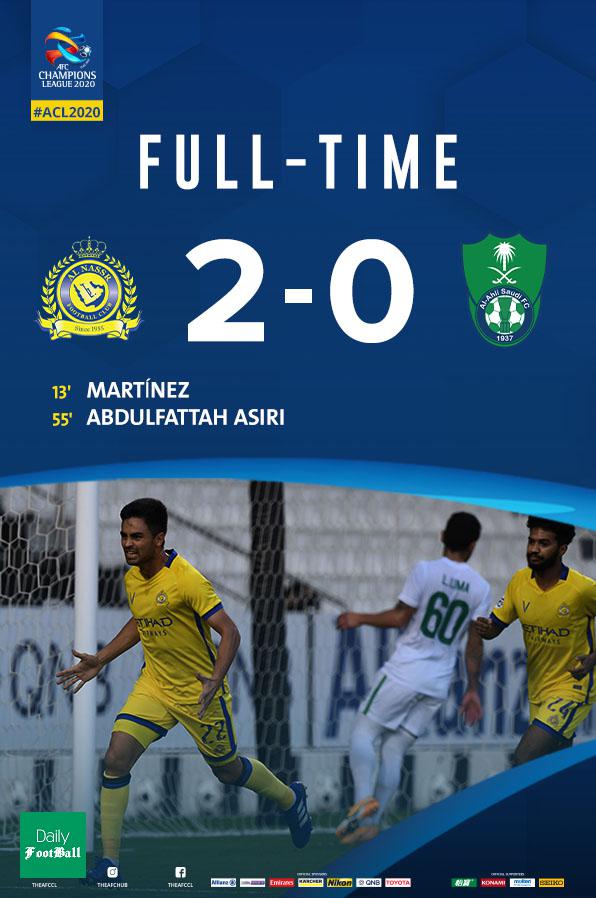 نتیجه بازی النصر و الاهلی عربستان در یک چهارم نهایی لیگ قهرمانان آسیا