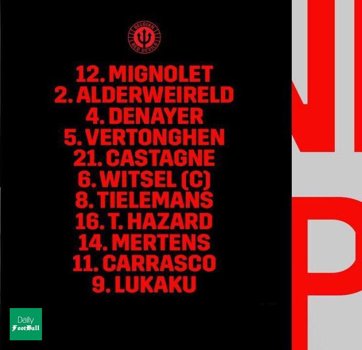 ترکیب تیم ملی بلژیک مقابل دانمارک برای بازی امشب 15 شهریور 99