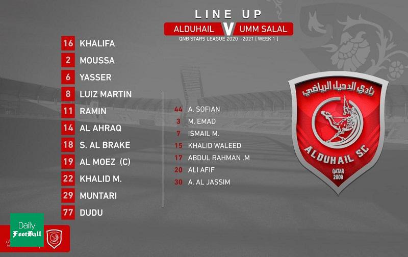 رامین رضاییان در ترکیب الدحیل مقابل ام صلال در هفته اول لیگ ستارگان قطر