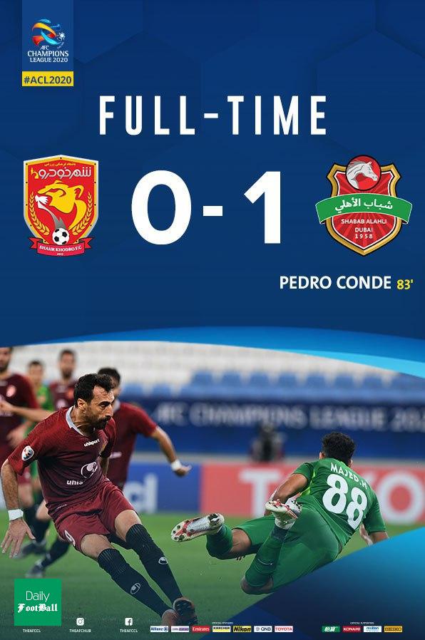 نتیجه بازی شهر خودرو و الاهلی امارات/ خداحافظی شهرخودرو از لیگ قهرمانان آسیا