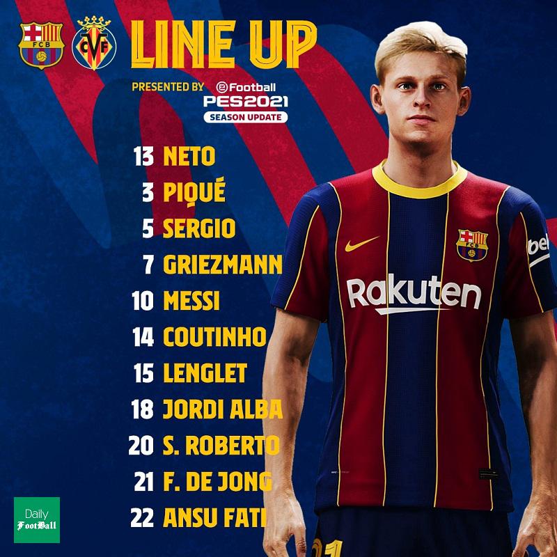 ترکیب بارسلونا مقابل ویارئال برای بازی امشب 6 مهر 99