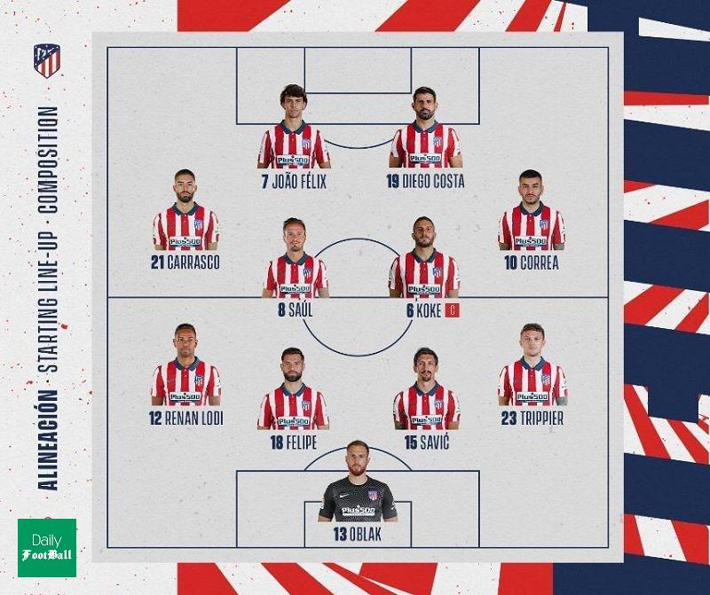 ترکیب اتلتیکو مادرید مقابل گرانادا برای بازی امروز 6 مهر 99