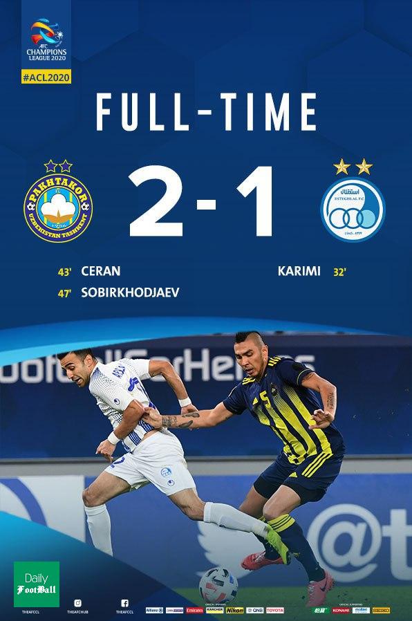 نتیجه بازی استقلال و پاختاکور در یک هشتم نهایی لیگ قهرمانان آسیا + گزارش زنده