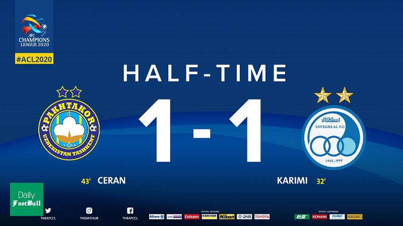 نتیجه بازی استقلال و پاختاکور در یک هشتم نهایی لیگ قهرمانان آسیا + گزارش زنده