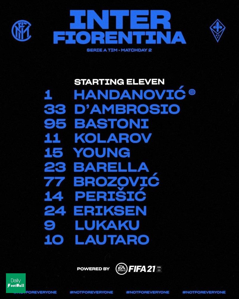 ترکیب اینتر مقابل فیورنتینا برای بازی امشب 5 مهر 99