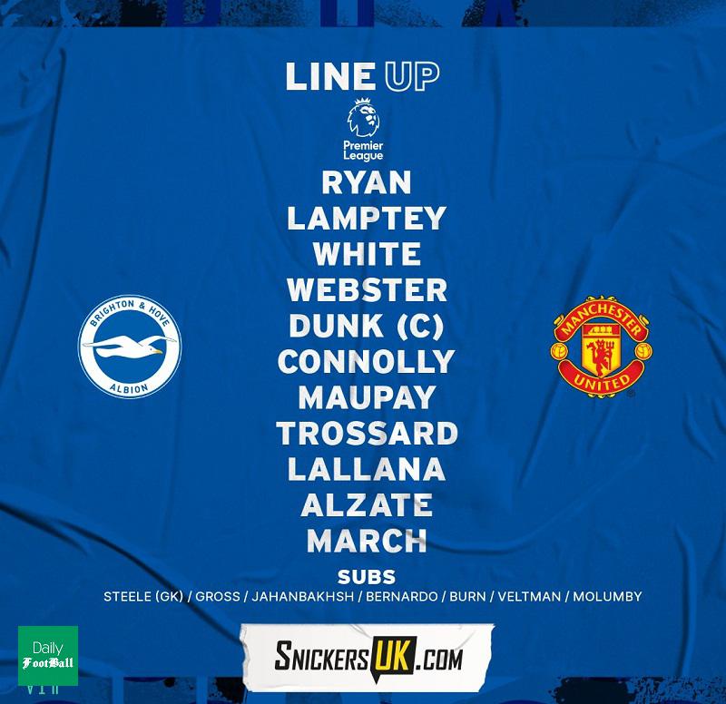 علیرضا جهانبخش روی نیمکت برایتون مقابل منچستریونایتد در بازی امروز 5 مهر 99