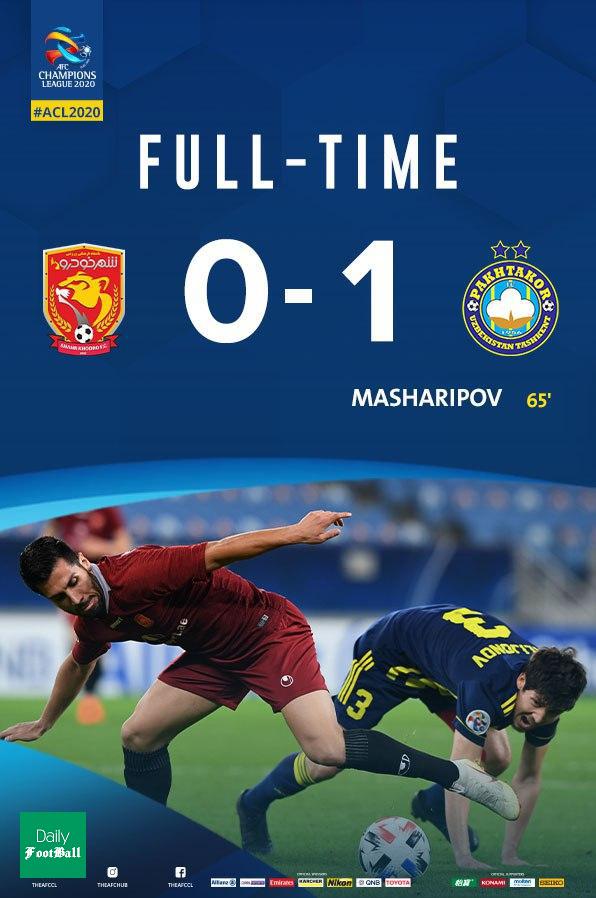 نتیجه بازی برگشت شهر خودرو و پاختاکور در مرحله گروهی لیگ قهرمانان آسیا