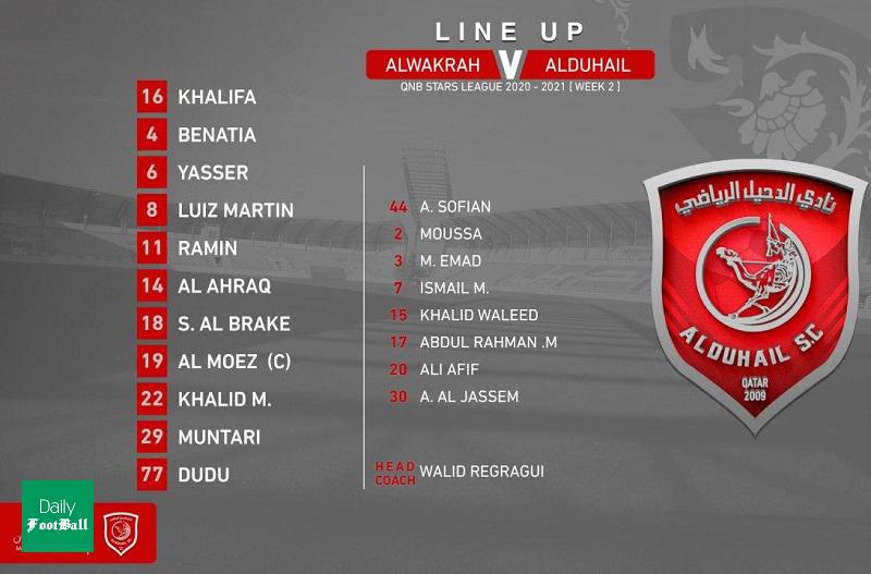 رامین رضاییان در ترکیب الدحیل مقابل الوکره در هفته دوم لیگ ستارگان قطر