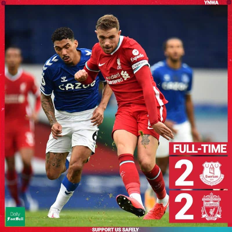 نتیجه بازی لیورپول و اورتون/ تقسیم امتیازها در دربی مرسی ساید