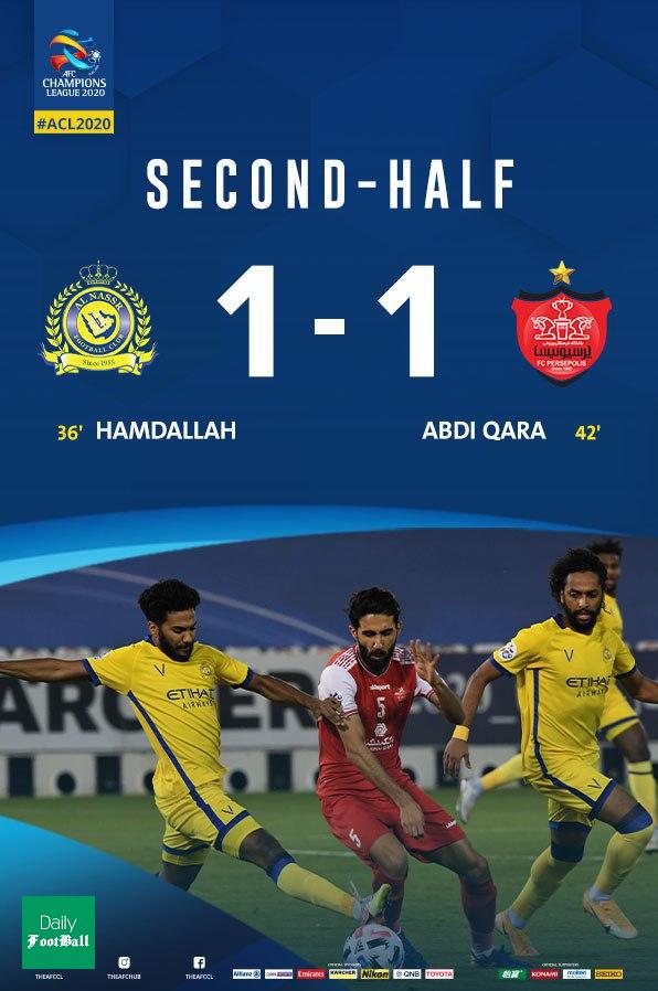 نتیجه بازی پرسپولیس و النصر عربستان در نیمه نهایی لیگ قهرمانان آسیا 2020