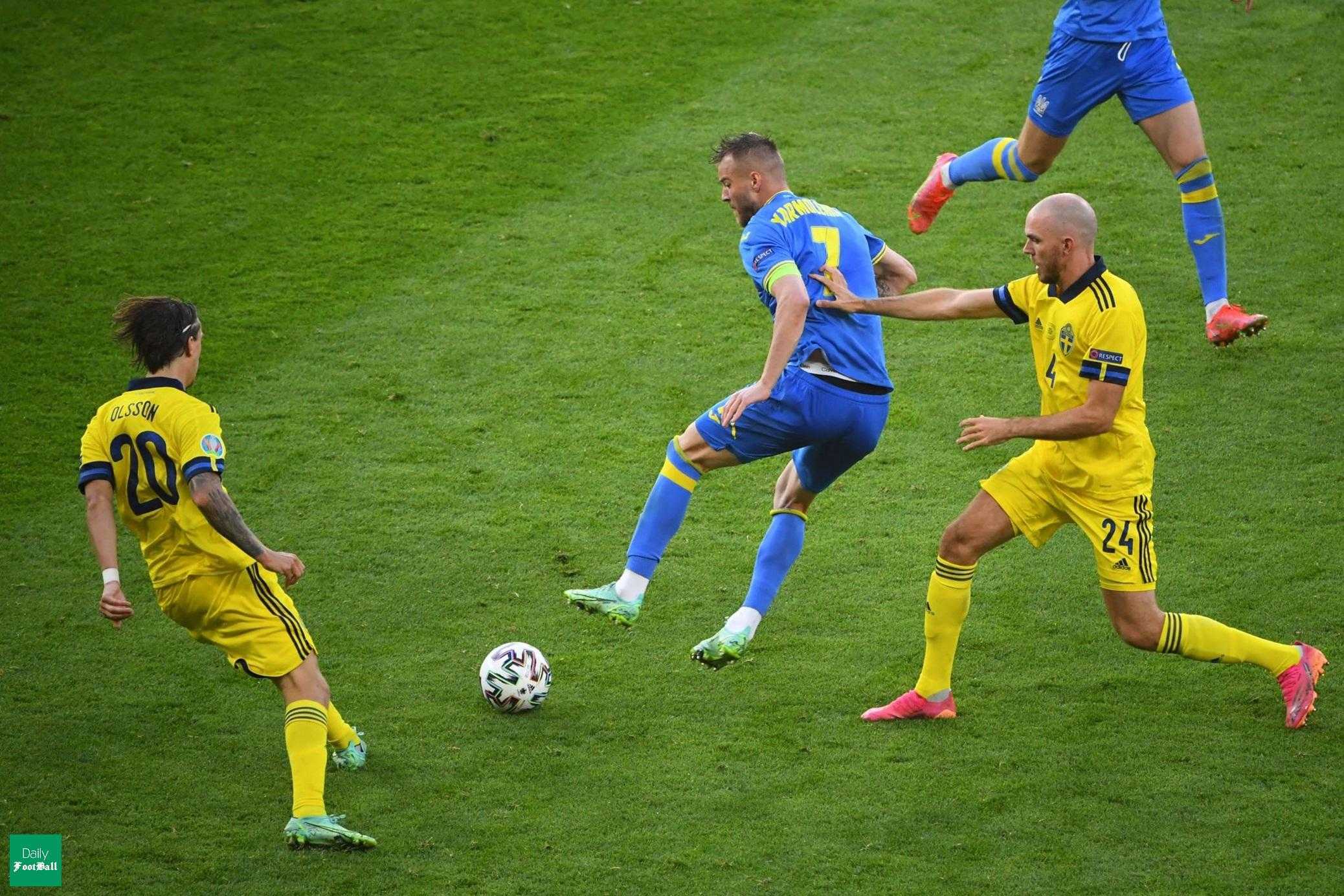 نتیجه بازی سوئد و اوکراین| صعود اوکراین به یک چهارم نهایی یورو 2020 | دیلی فوتبال