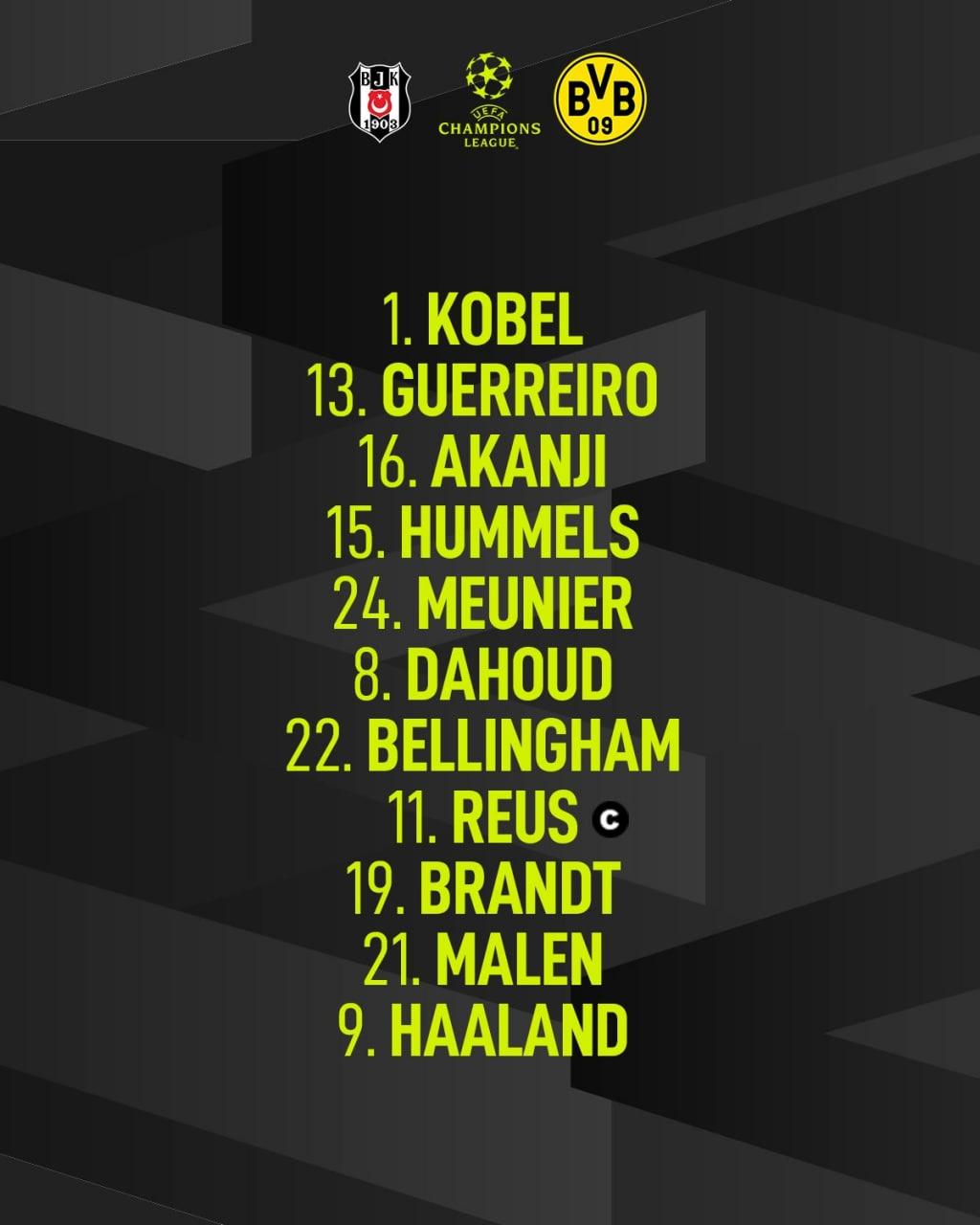 ترکیب دورتموند مقابل بشیکتاش برای بازی امشب 24 شهریور 1400 | دیلی فوتبال